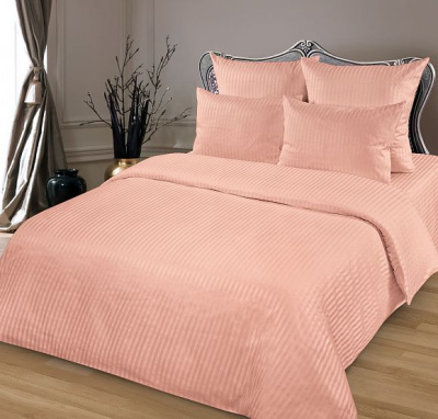 страйп сатин персиковый